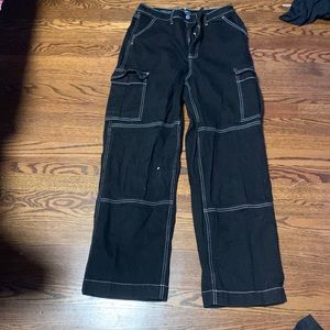 Black high rise cargo jeans